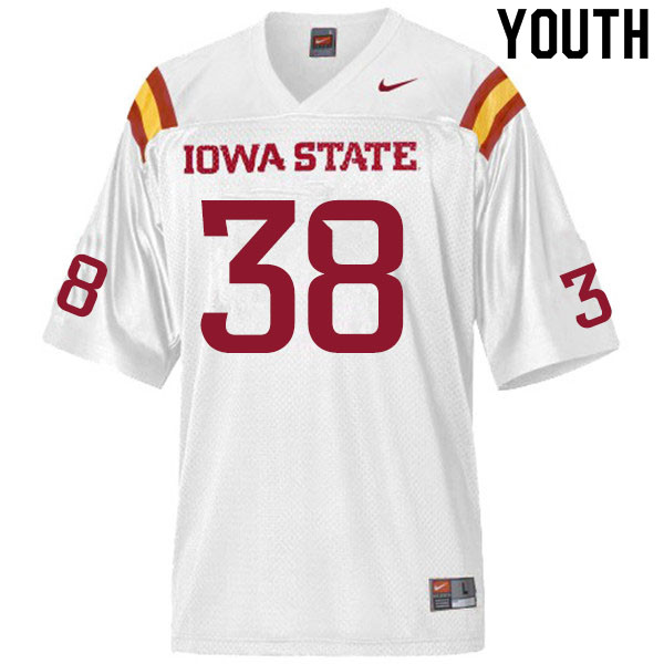 Youth #38 Ar'Quel Smith Iowa State Cyclones College Football Jerseys Sale-White - Click Image to Close
